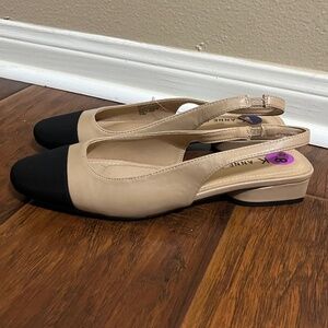Anne Klein Chaya Slingback Cap Toe Flats